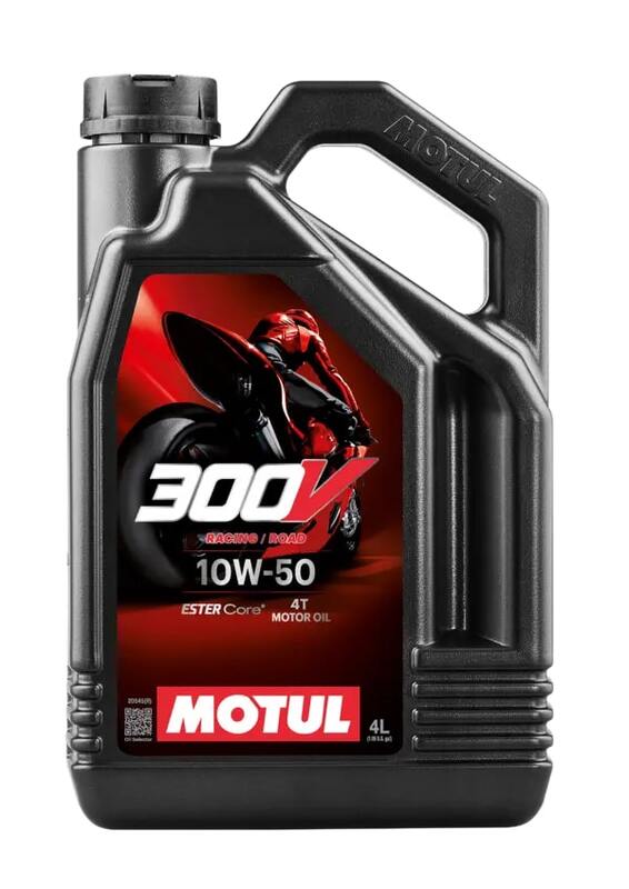 Motul 300V 10W50 4L Motul 300V 10W50 4L Factory Line Road Racing 4T motorolie, losse verpakking van 4 liter.