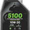 Motul 5100 10W30 1L motorolie, losse verpakking van 1 liter.