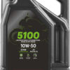 Motul 5100 10W50 4L motorolie, losse verpakking van 4 liter.