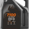 Motul 7100 20W50 4L synthetische motorolie, losse verpakking van 4 liter.