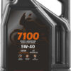 Motul 7100 5W40 4L synthetische motorolie, losse verpakking van 4 liter.