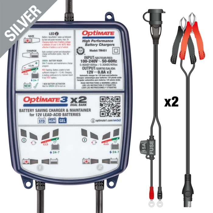 OptiMate 3 x2 - 12V / 2 x 0,8A