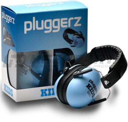 Blauwe Pluggerz Uni-Fit gehoorkap voor kinderen.