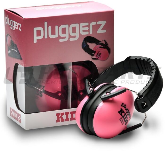 Roze Pluggerz Uni-Fit gehoorkap voor kinderen.