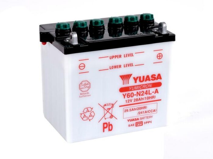 Yuasa Y60-N24L-A batterij 1080769 Yuasa Y60-N24L-A batterij